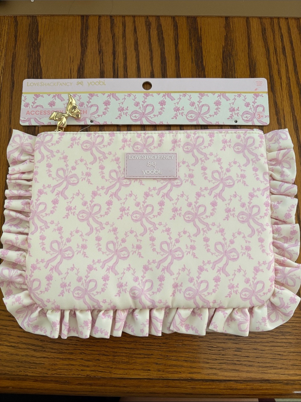 LoveShackFancy x Target - Yoobi Coquette Bow Flat Zip Pencil Case with Ruffles
